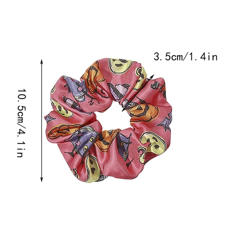Halloween Pumpkin Scrunchies Hair Ties Elastic Bands For Women And Girls Color F - Image 4